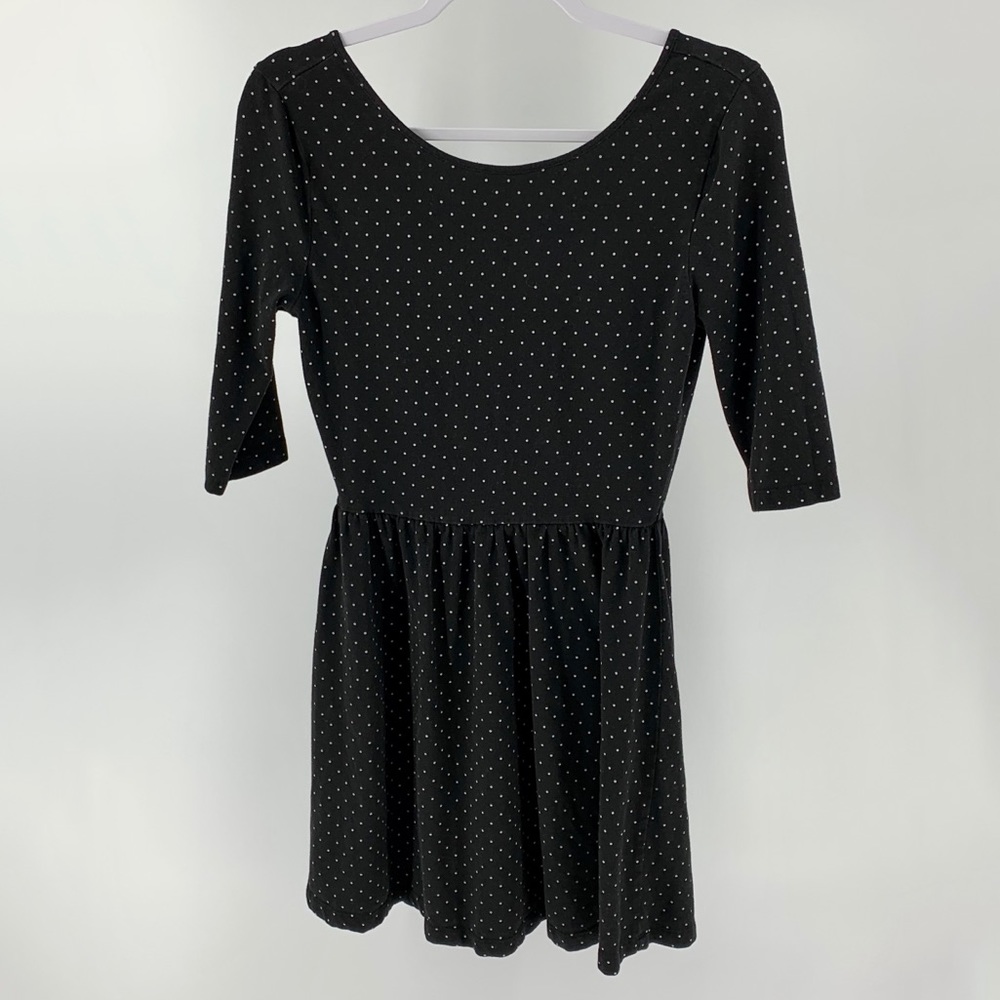 Bongo Black Polka Dot Mini Dress
